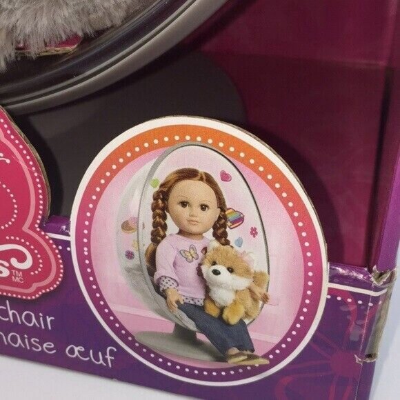 My Life As Clear Egg Chair with Soft Grey Cushion and Stickers Dolls Furniture - Picture 3 of 12